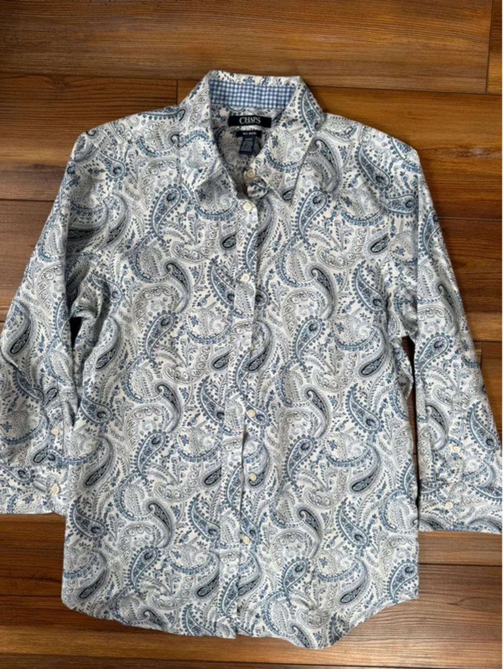 Chaps button up shirt size medium 3/4 sleeves